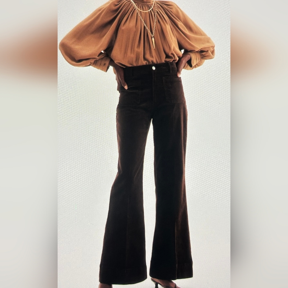 H&M Brown Corduroy Flare Pants Sz. 2 NEW